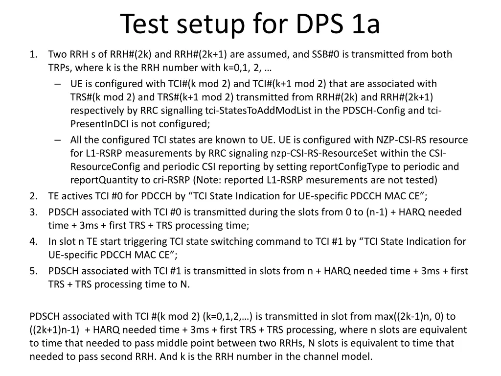 test setup for dps 1a