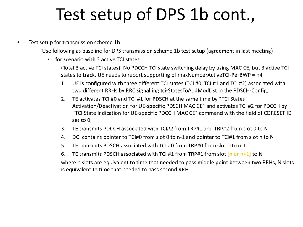 test setup of dps 1b cont