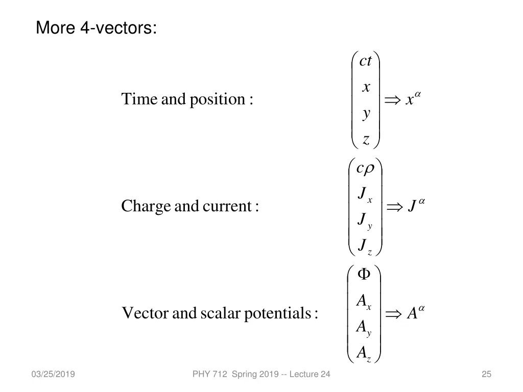 more 4 vectors