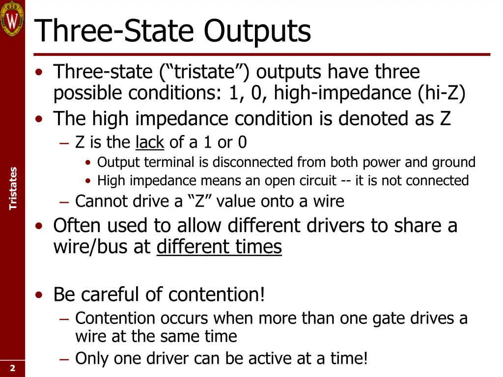 three state outputs