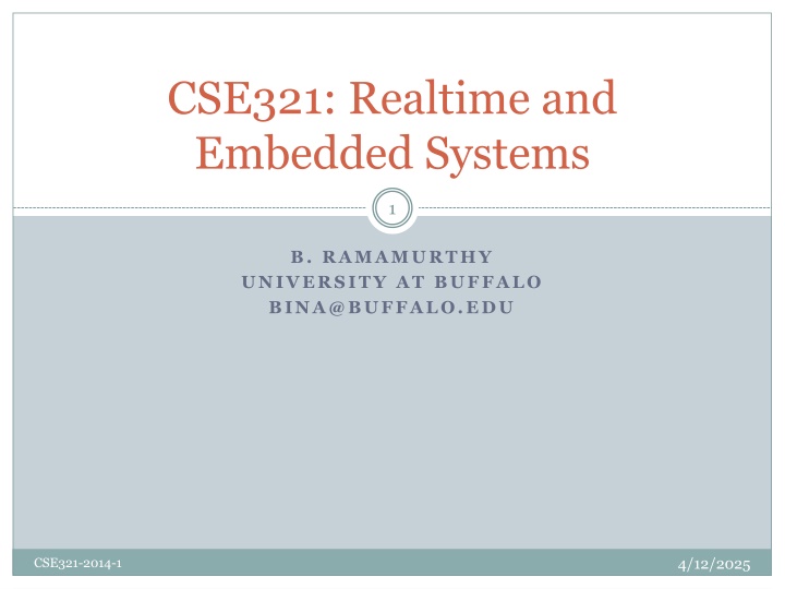 cse321 realtime and embedded systems