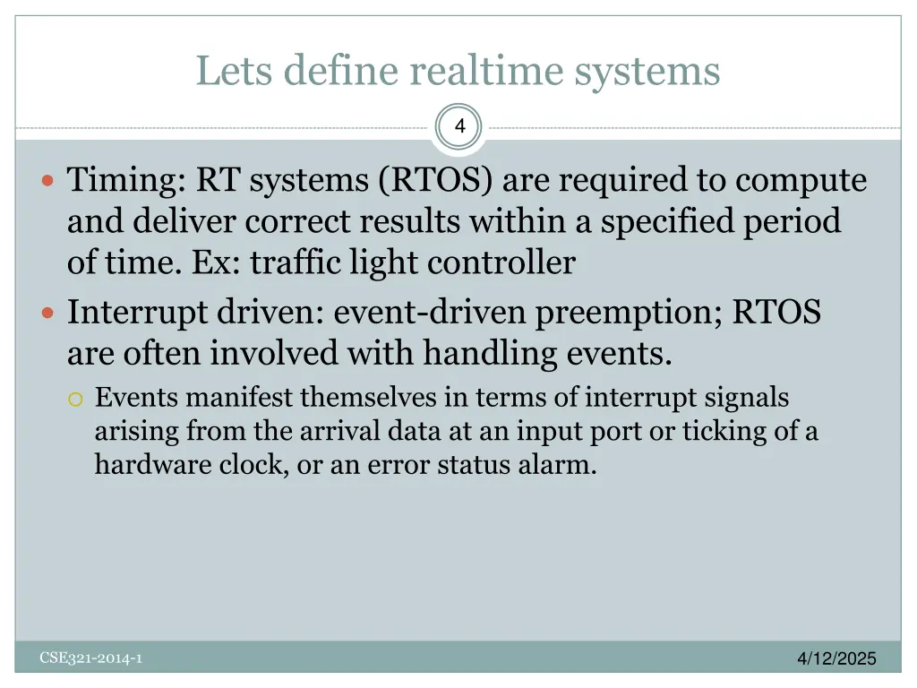 lets define realtime systems