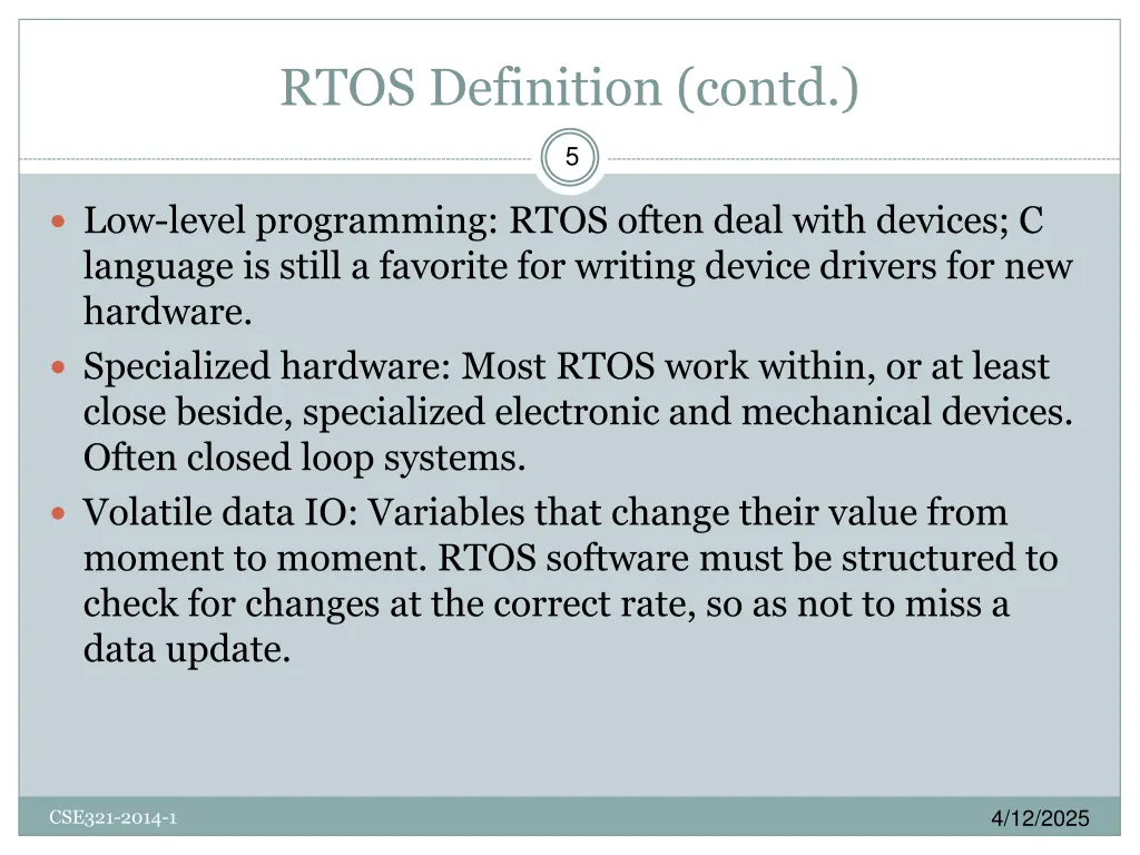 rtos definition contd