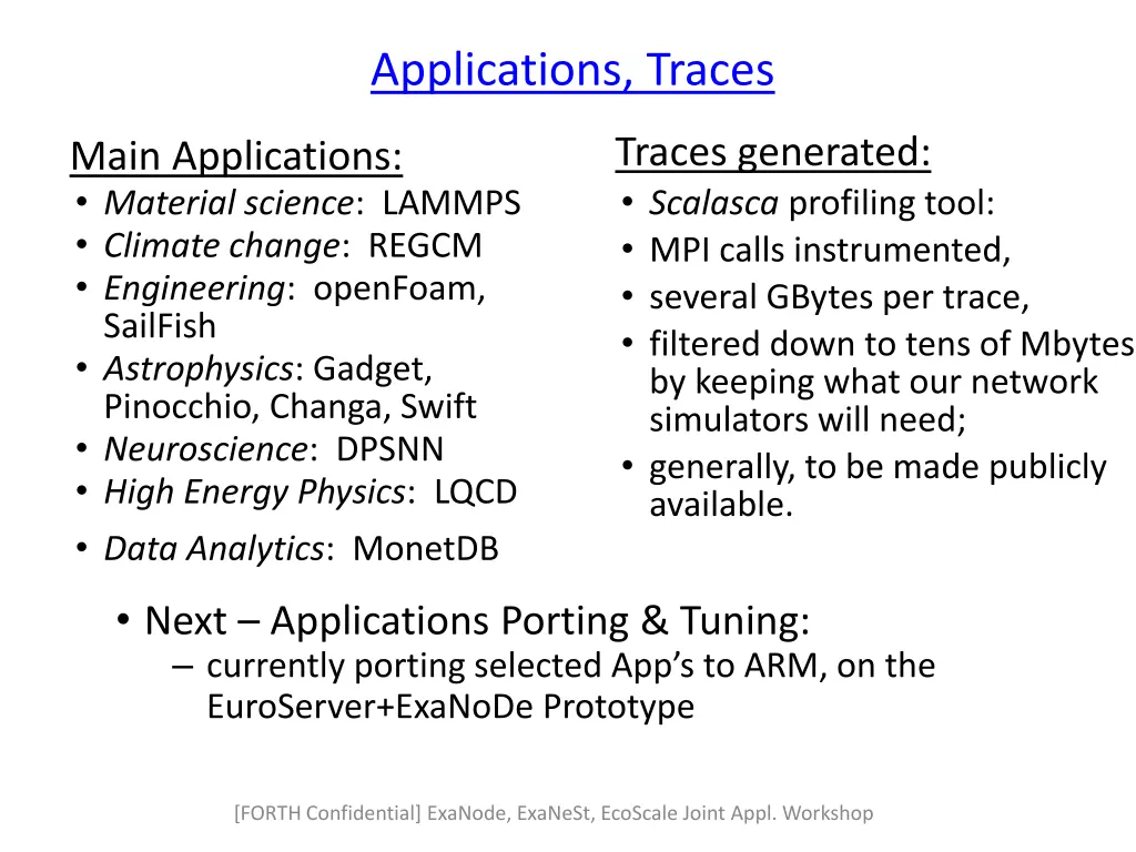 applications traces