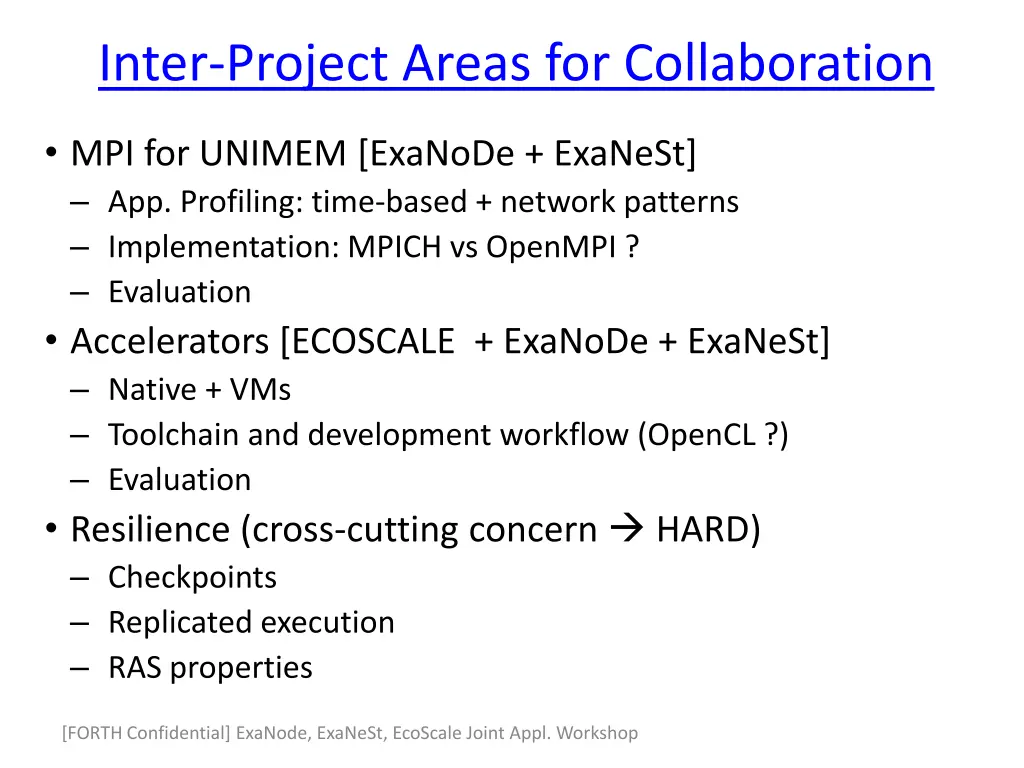 inter project areas for collaboration