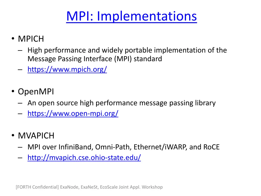 mpi implementations