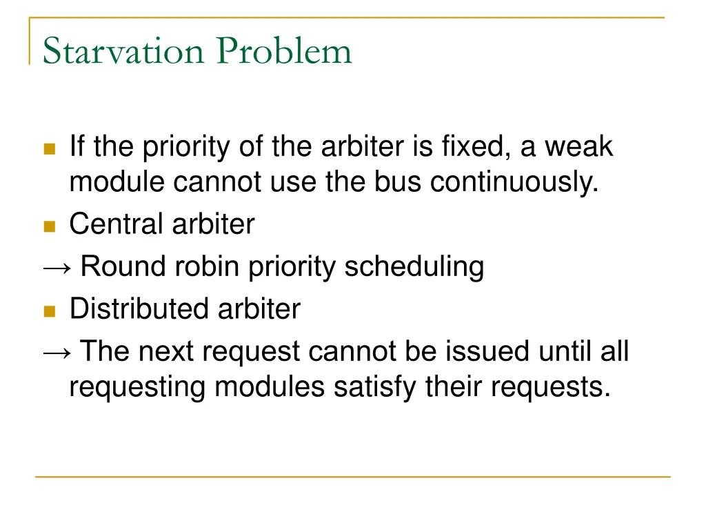 starvation problem