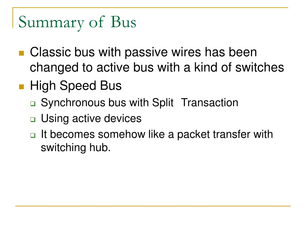 summary of bus