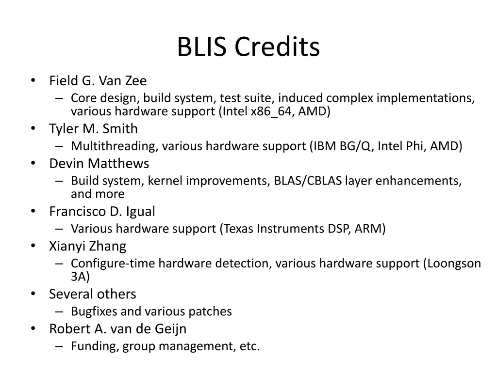 blis credits