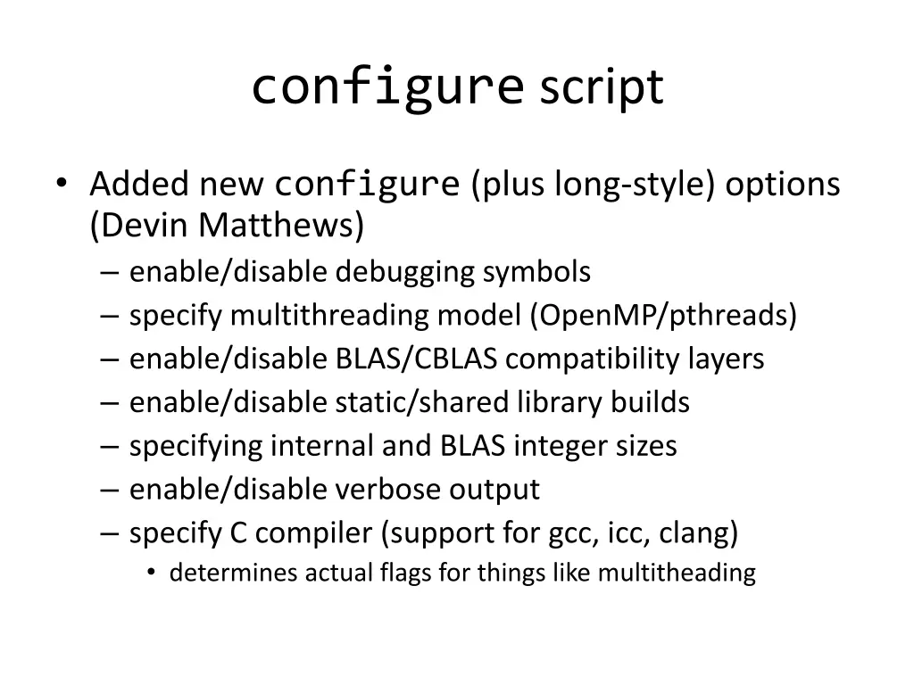 configure script