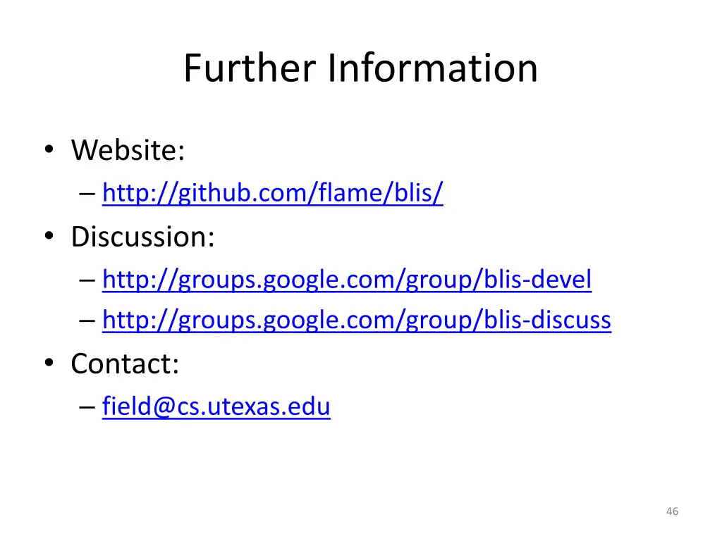 further information