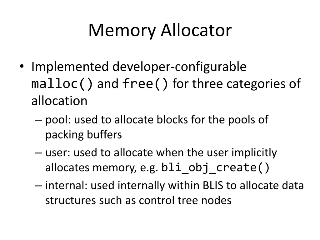 memory allocator