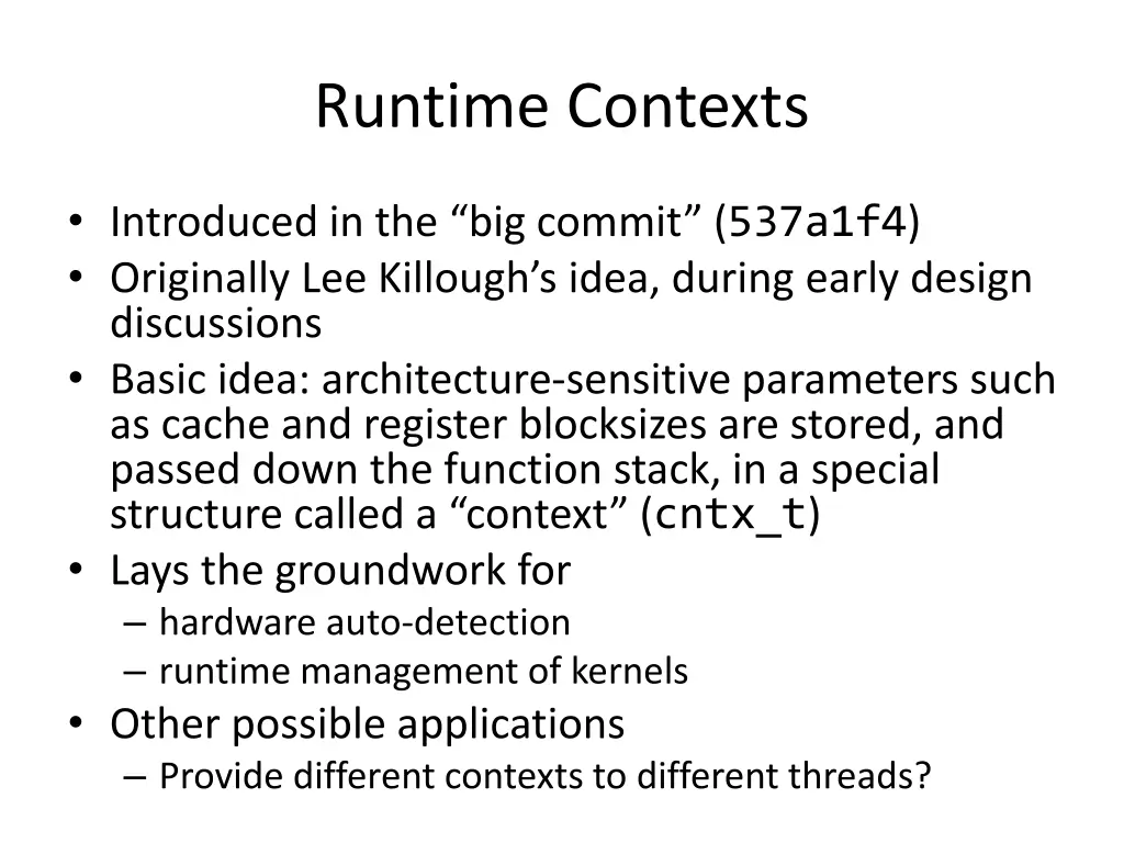 runtime contexts