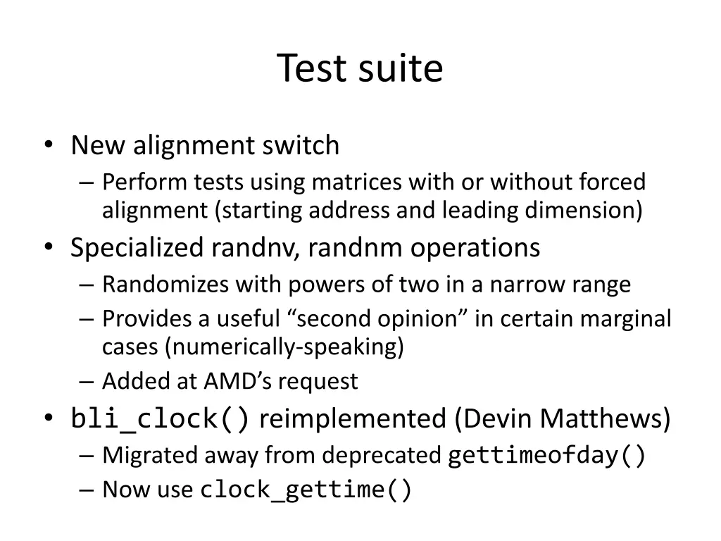 test suite