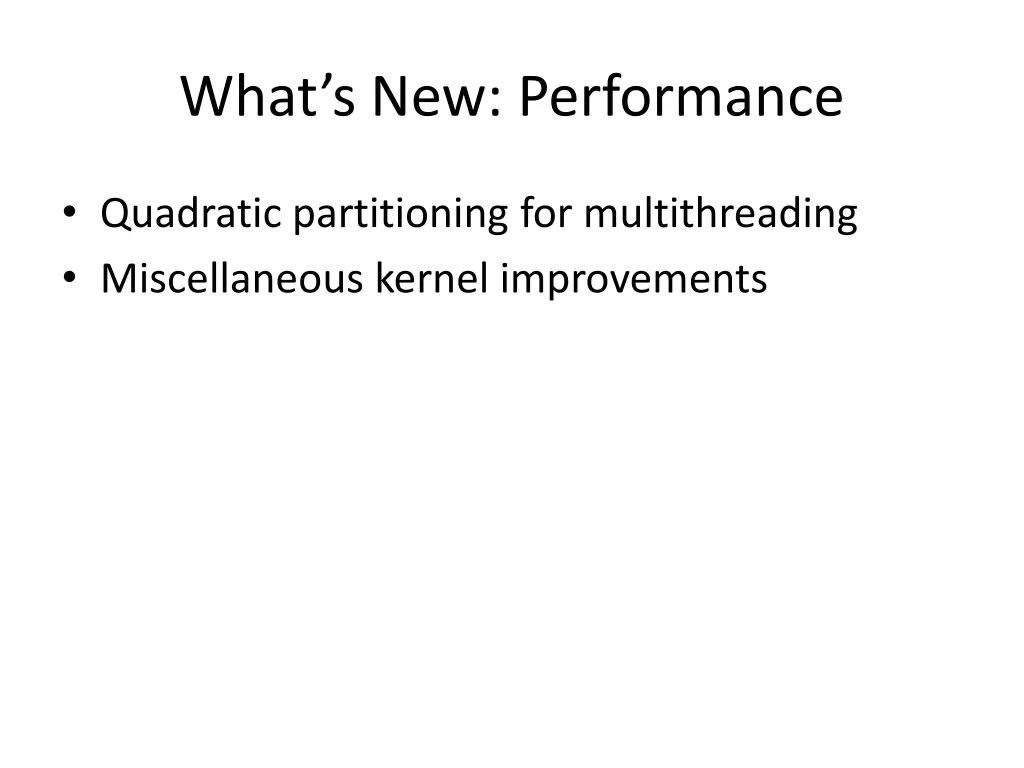 what s new performance