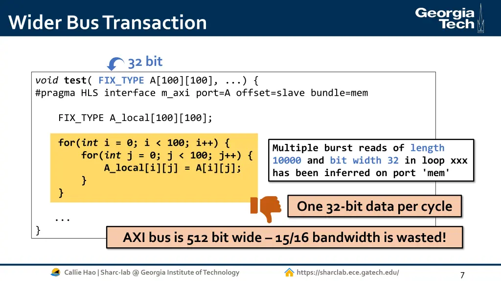 wider bus transaction