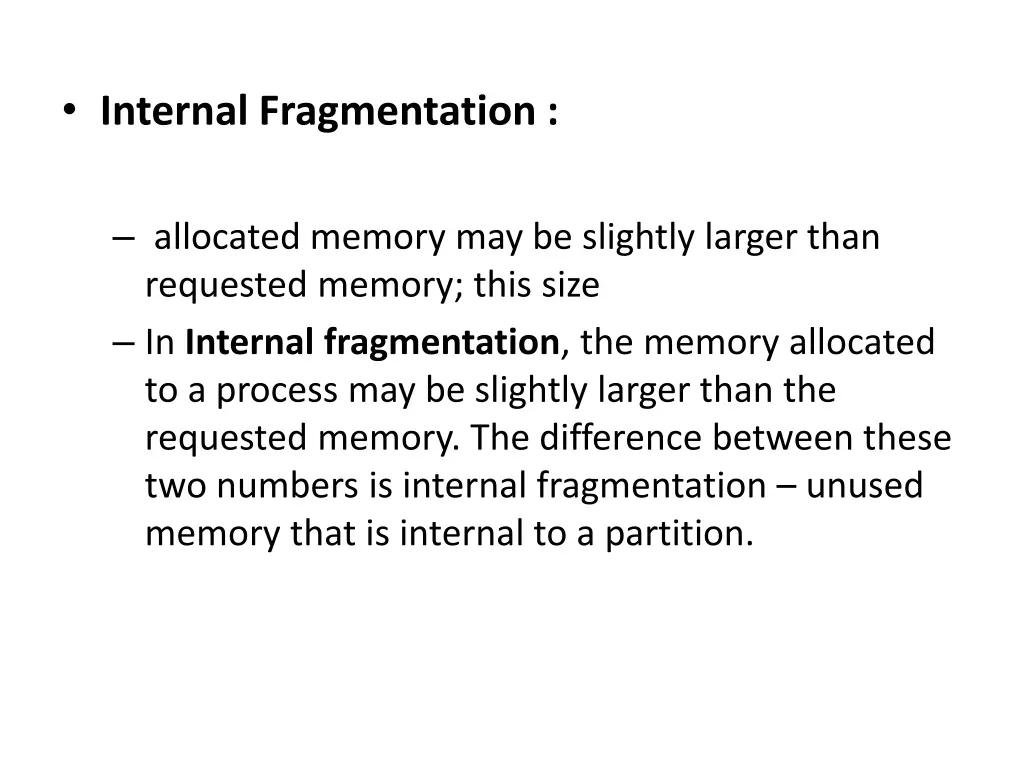 internal fragmentation