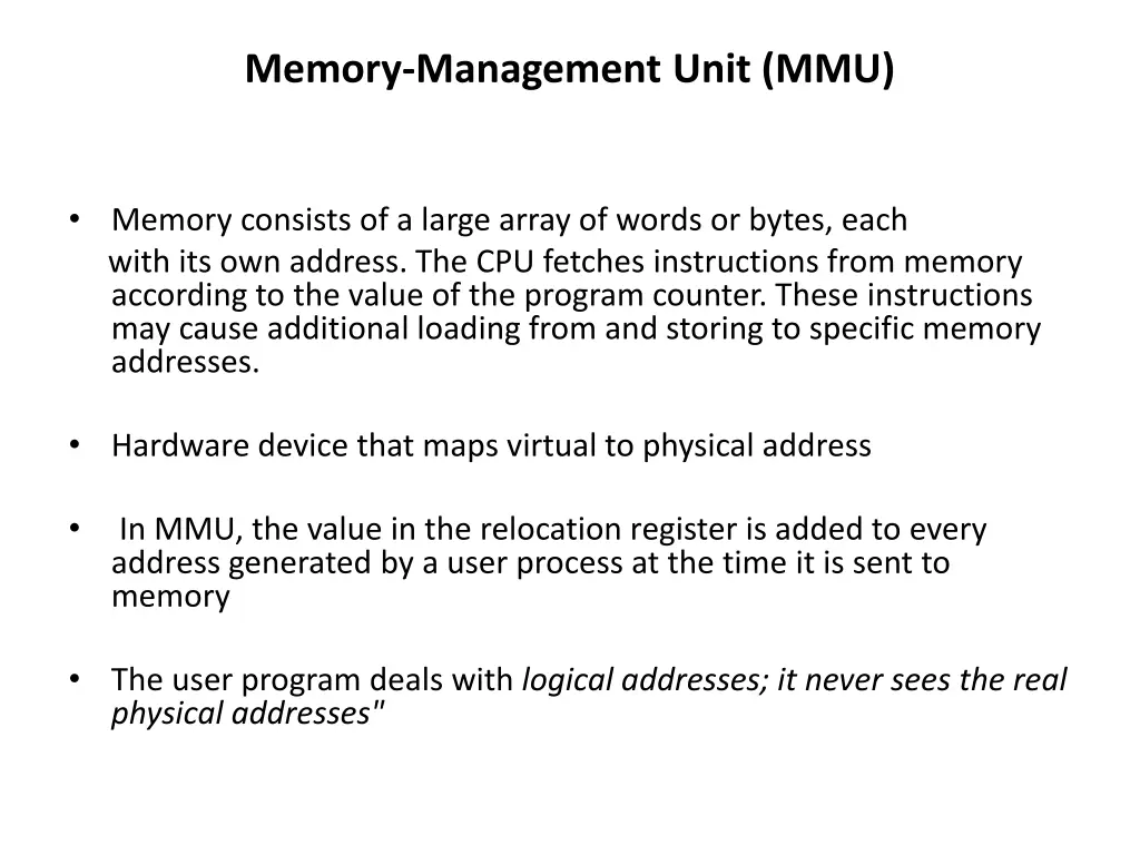 memory management unit mmu