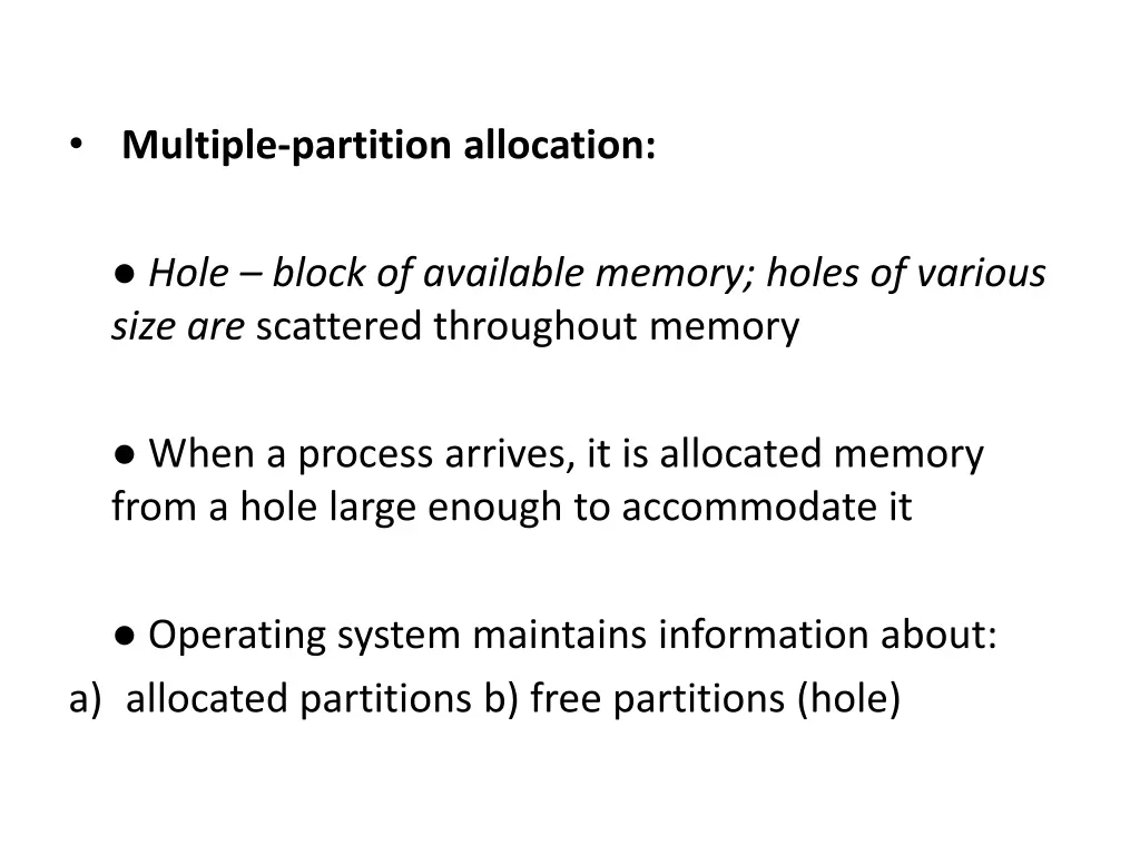 multiple partition allocation