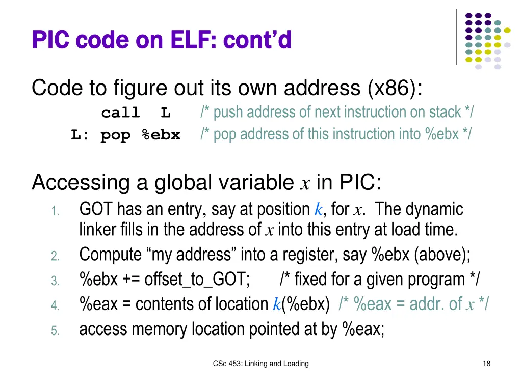 pic code on elf cont d pic code on elf cont d