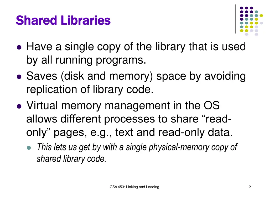 shared libraries shared libraries