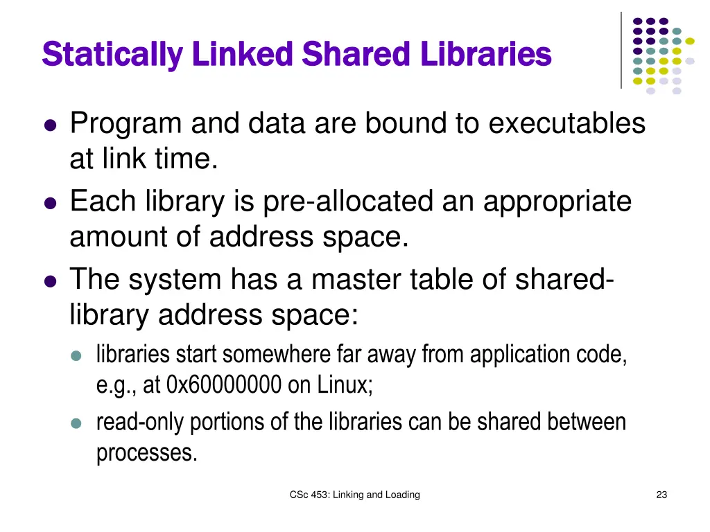 statically linked shared libraries statically