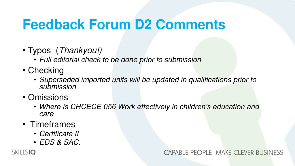 feedback forum d2 comments