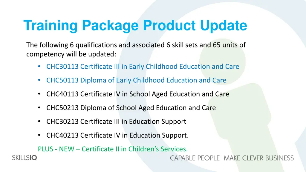 training package product update