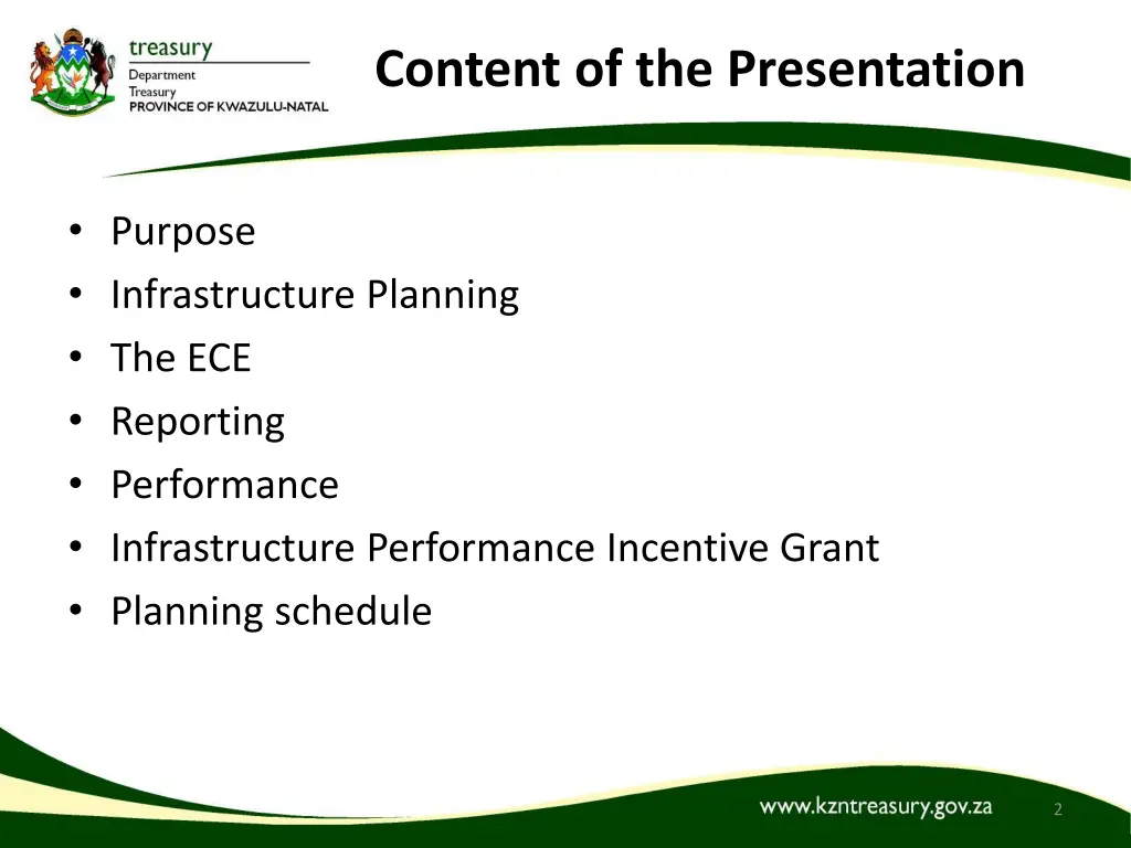 content of the presentation