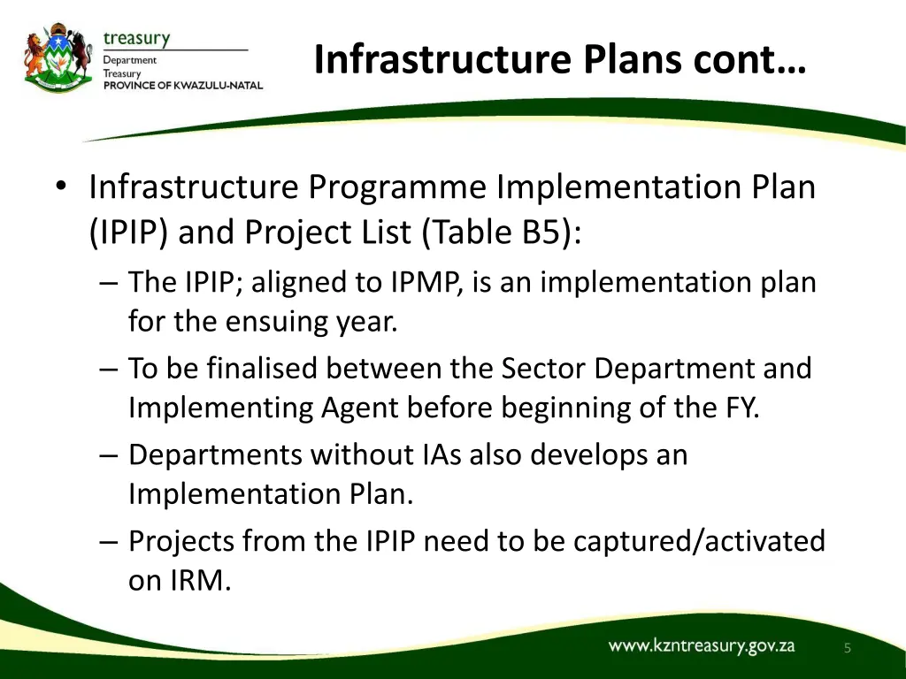 infrastructure plans cont