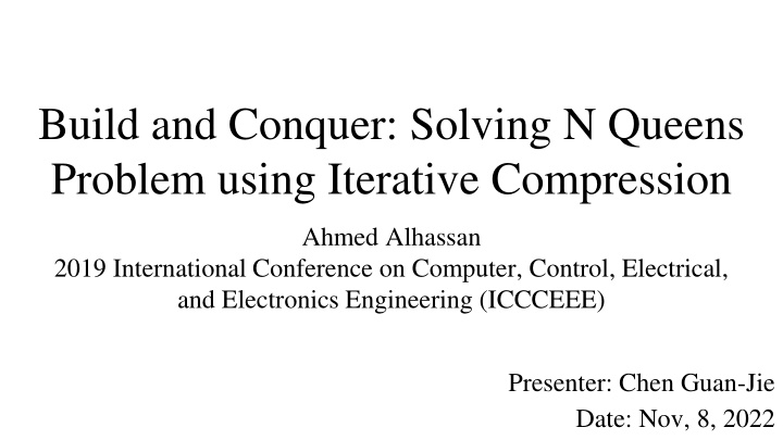 build and conquer solving n queens problem using