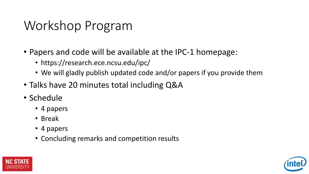 workshop program
