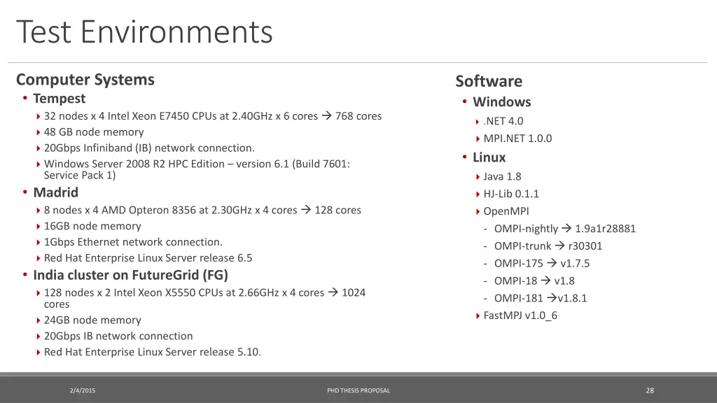 test environments