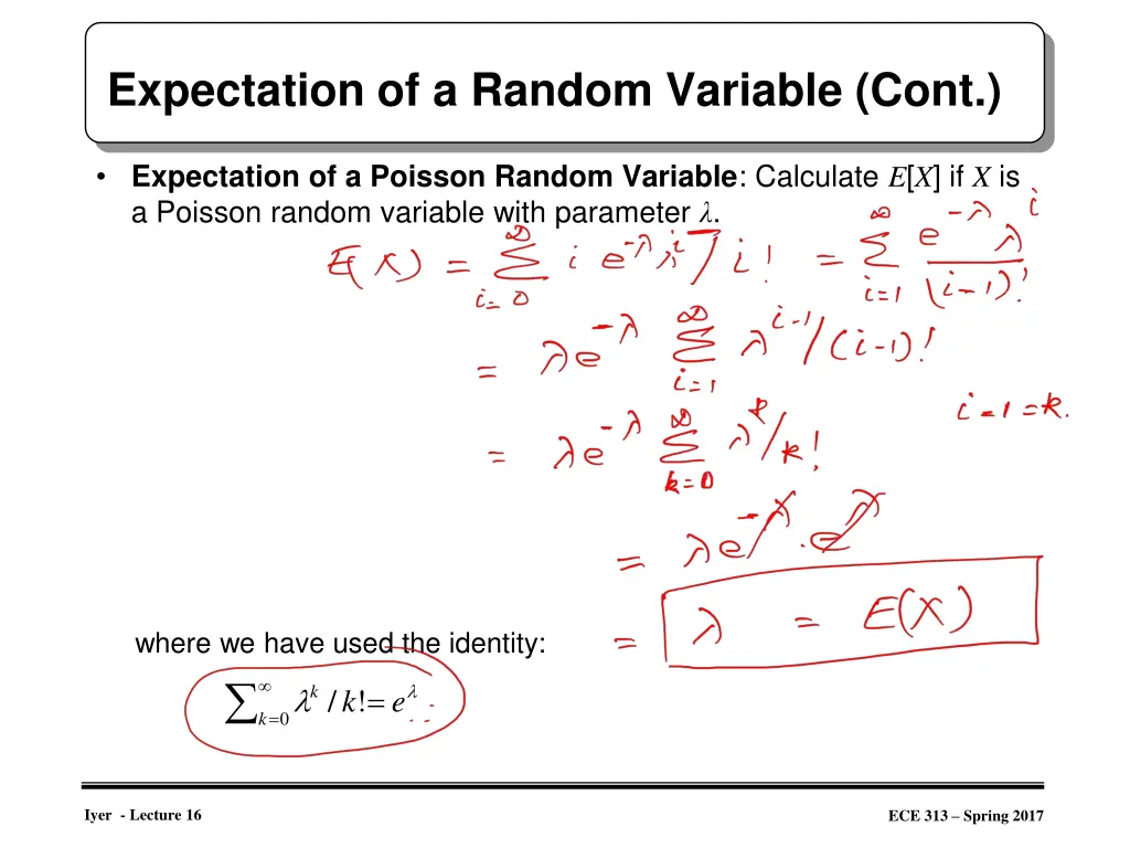 expectation of a random variable cont 4