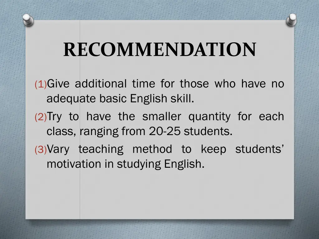 recommendation
