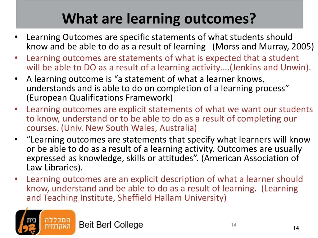what are learning outcomes learning outcomes
