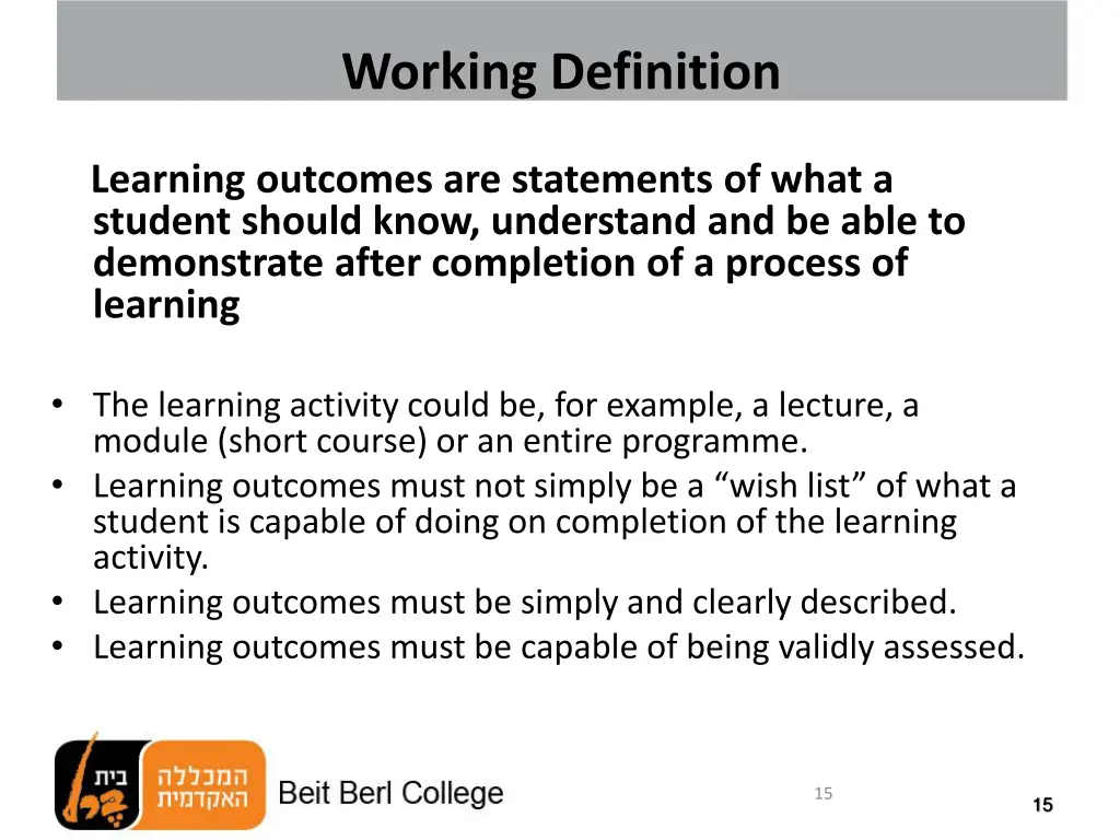 working definition