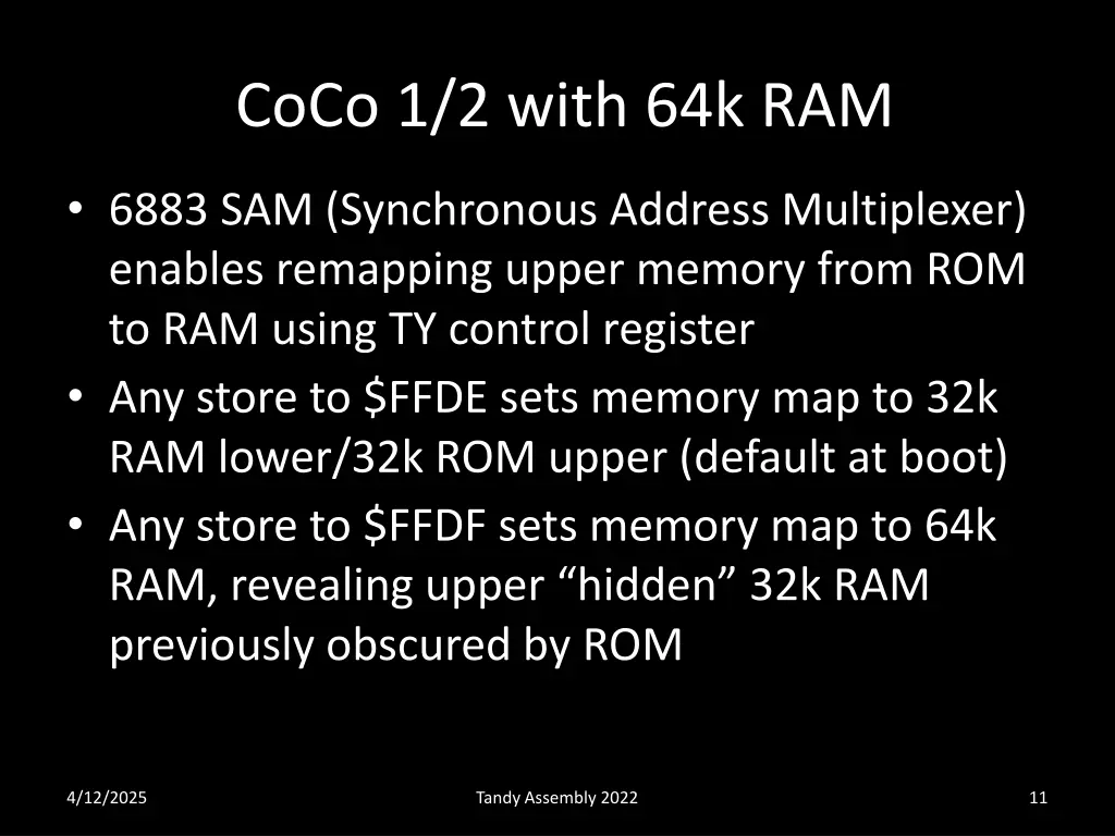 coco 1 2 with 64k ram