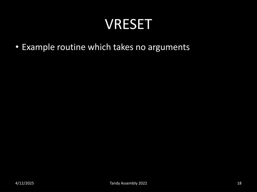 vreset