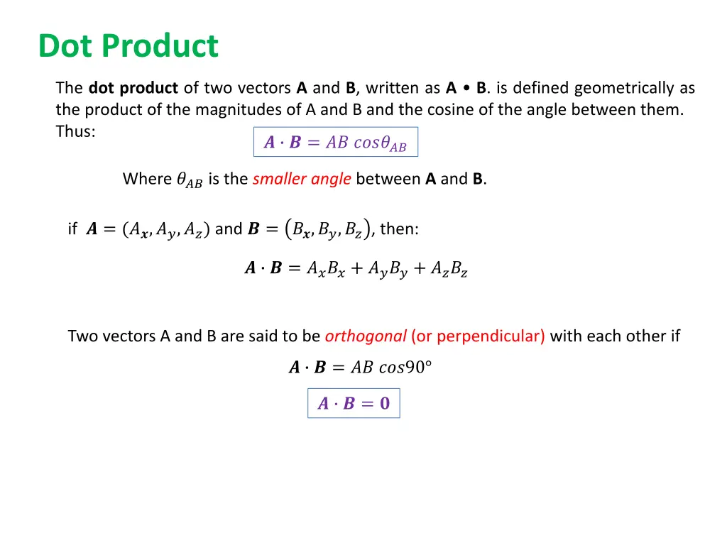 dot product