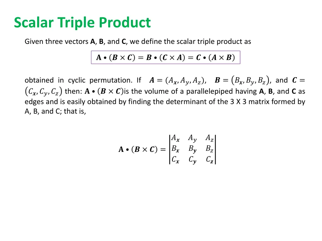 scalar triple product