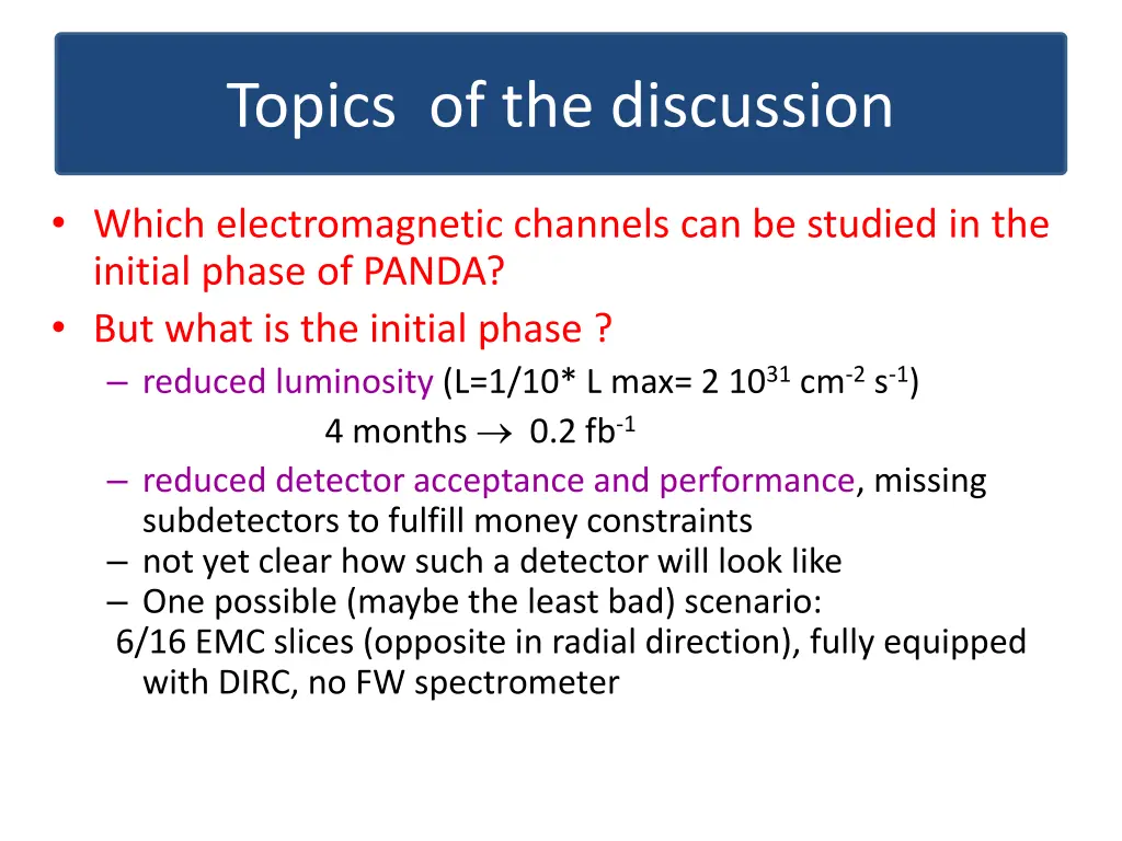 topics of the discussion