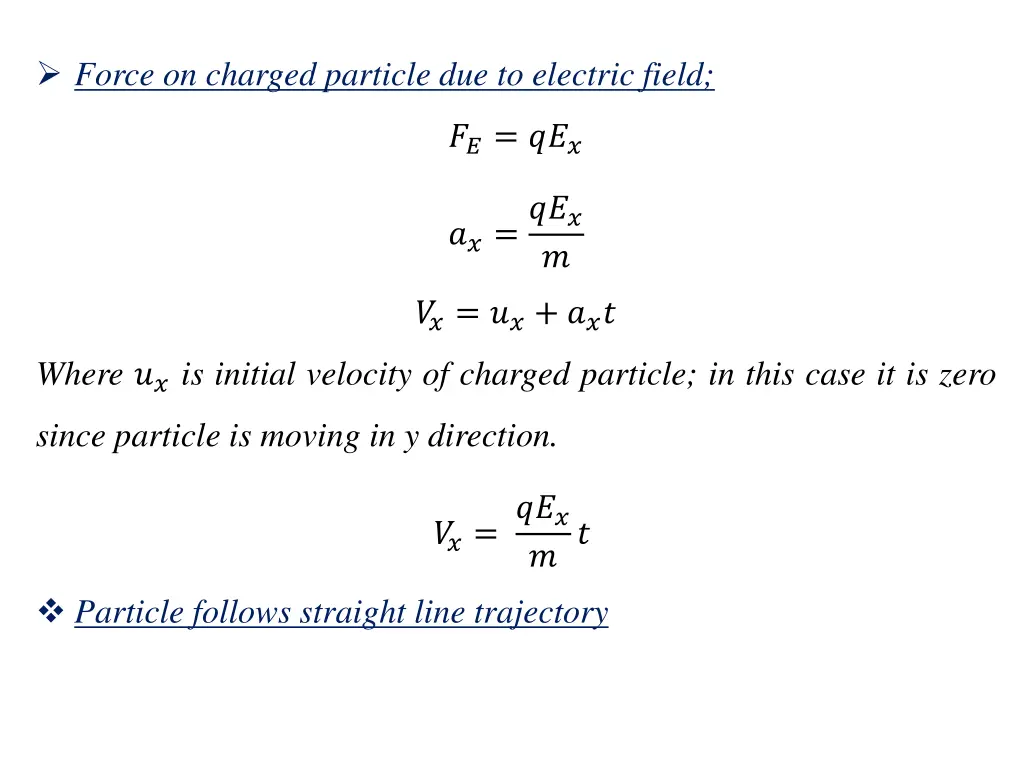 force on charged particle due to electric field