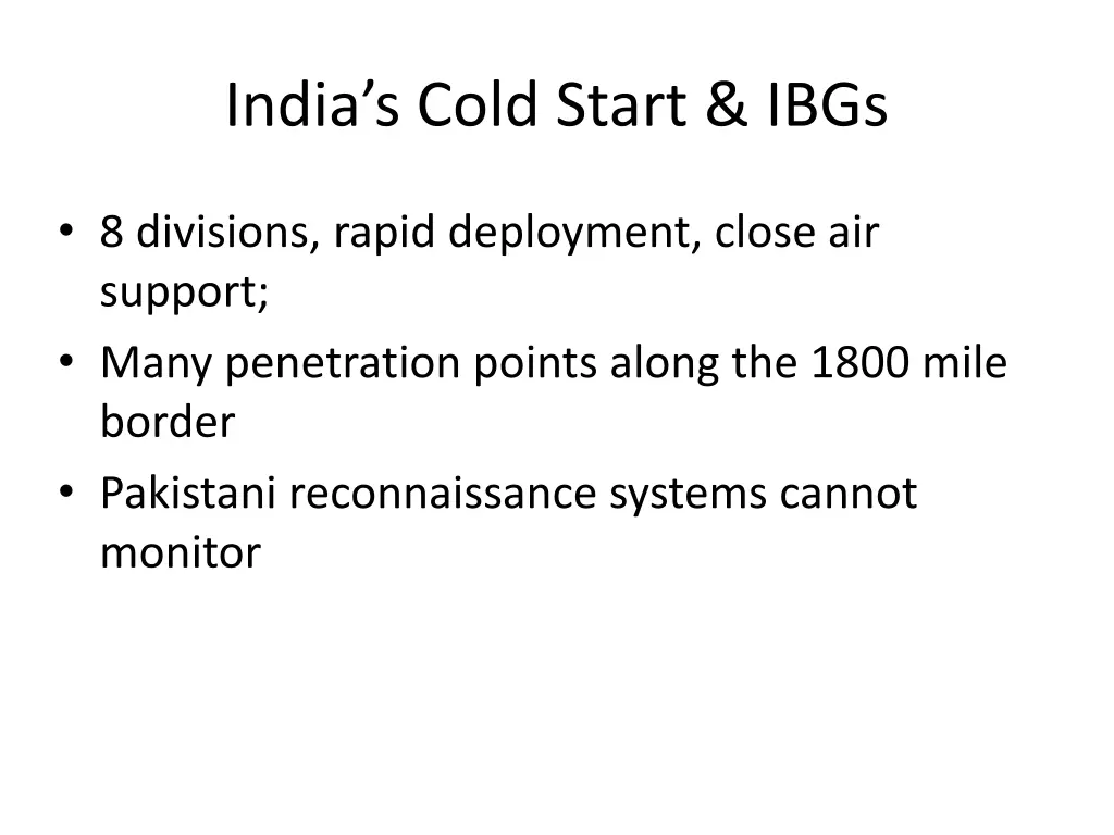 india s cold start ibgs