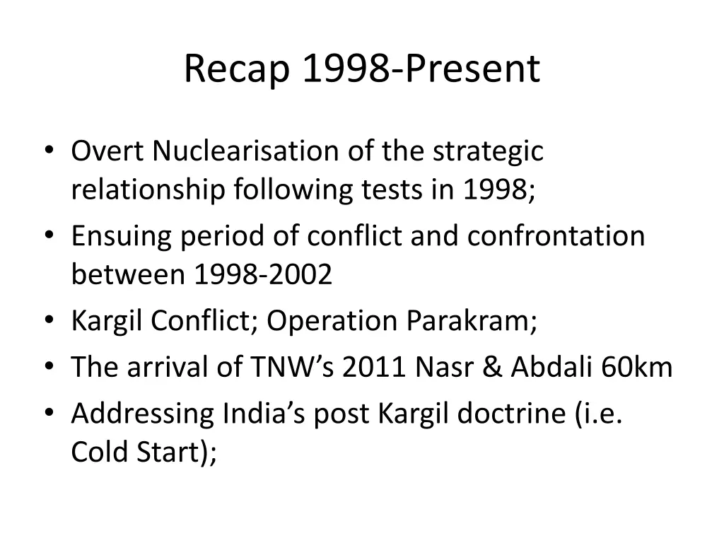 recap 1998 present