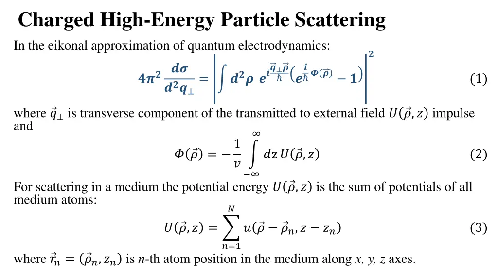 charged high energy particle scattering