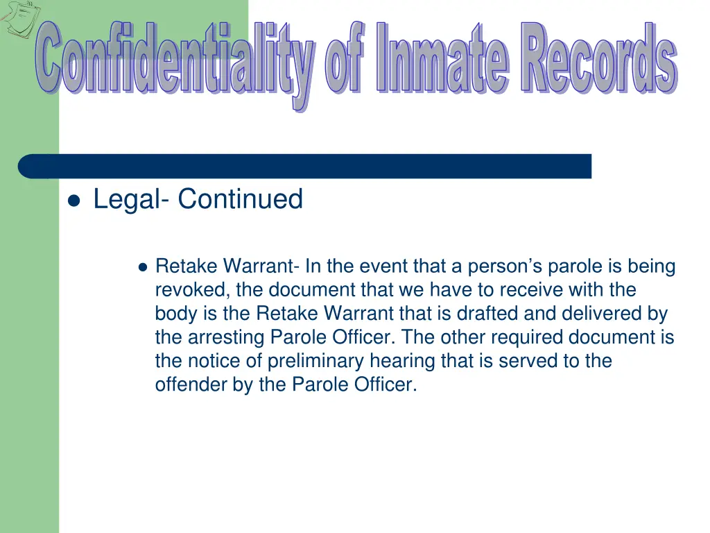 confidentiality of inmate records 3