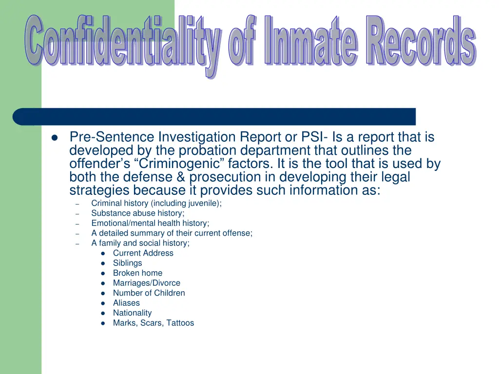 confidentiality of inmate records 4