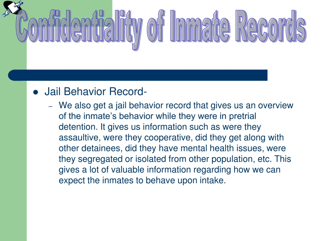 confidentiality of inmate records 5