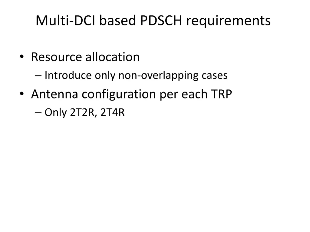 multi dci based pdsch requirements